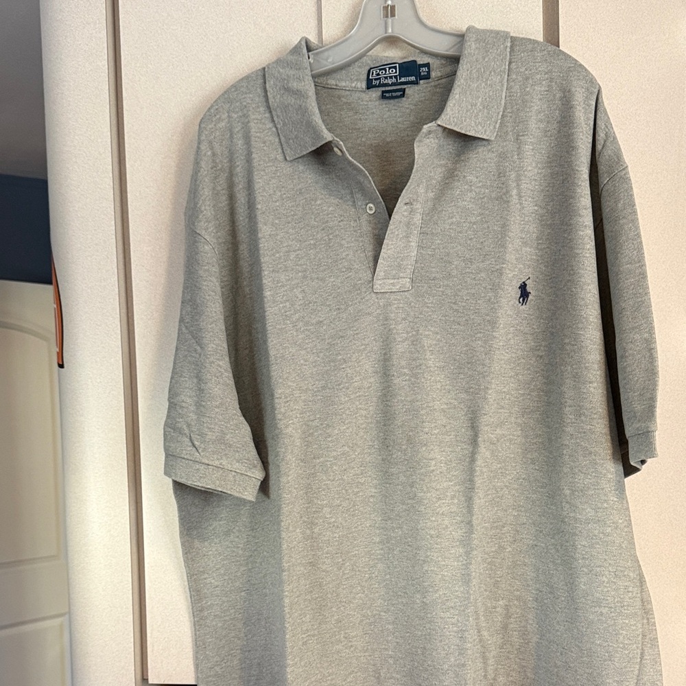 Polo by Ralph Lauren Light Gray Men's Polo Shirt. XXL